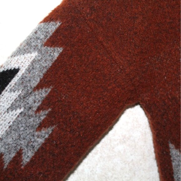 Snails & Cinnamon Aztec Print Long Oversized Warm Cardigan Pockets Size Large - Picture 5 of 16